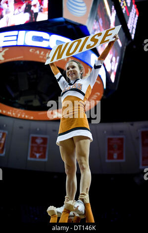 Austin, Texas, USA. 5th Feb, 2014. February 05, 2014: Texas Longhorns Cheerleaders in action during the NCAA Women's Basketball game between Texas Tech at the Frank Erwin Center, Austin TX. Credit:  csm/Alamy Live News Stock Photo