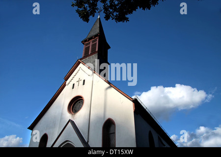 Little white chapel in Engenhahn in the Taunus mountains, Germany Stock Photo