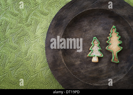 Woodstock New York USA Christmas cookies in the shape of Christmas trees Stock Photo