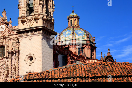 Dome of Santa Prisca church, Taxco, Mexico Stock Photo