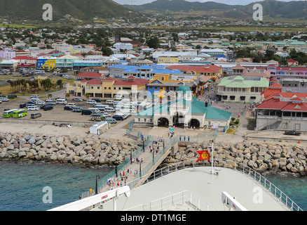 St. Kitts, Virgin Islands viewed from the cruise ship 'Queen Mary 2' Stock Photo