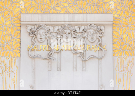 entrance of the exhibition hall of the  viennese secession , above the portal the motto of the movement:   to every age it`s art Stock Photo
