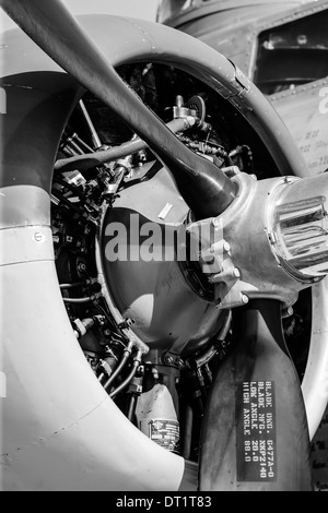 The Wright Cyclone engine of a B17 Flying Fortress WW2 bomber plane Stock Photo