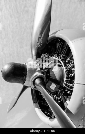 The Wright Cyclone engine of a B17 Flying Fortress WW2 bomber plane Stock Photo