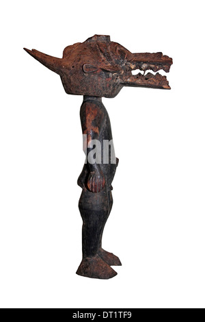 Senufo People Côte d'Ivoire, Figure Wearing Animal Headdress Worn During Ceremonial Dances Stock Photo