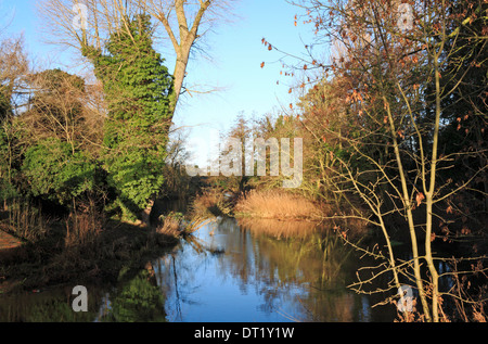 A view of the River Wensum from the Marriott's Way long distance footpath near Norwich, Norfolk, England, United Kingdom. Stock Photo