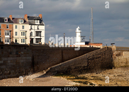 The Headland Lighthouse at Hartlepool in North East England Stock Photo