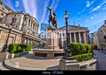 Wellington Erected June 1844 {On a brass plaque on the base of the plinth, at the back:} Stock Photo