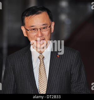 Tokyo, Japan. 5th Feb, 2014. Japan's Ministers of Justice Sadakazu Tanigaki attends an upper house budget committee session at the parliament in Tokyo, Japan on February 5, 2014. Credit:  AFLO/Alamy Live News Stock Photo