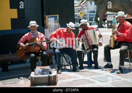 Mr Pietersen and the Guys Band on Clock Tower waterfront in Cape Town, South Africa Stock Photo