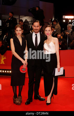 Berlin, Germany. 6th Feb, 2014. Aino Laberenz, Clemens Schick and Katharina Schuettler attending the 'The Grand Budapest Hotel' premiere at the 64th Berlin International Film Festival / Berlinale 2014 on February 6, 2014 in Berlin, Germany. Credit:  dpa/Alamy Live News Stock Photo