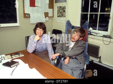 STEPHEN HAWKINS PHOTOGRAPHED IN HIS CaMBRIDGE COLLEGE ABOUT THE TIME OF THE PUBLICATION OF ; A BRIEF HISTORY OF TIME Stock Photo