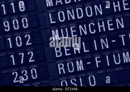 DEU, Deutschland, Frankfurt-Flughafen, Abflugzeiten auf Anzeigetafel. Editorial use only. Stock Photo