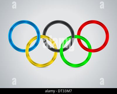 Simple background design with metallic olympic rings Stock Photo - Alamy