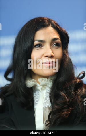 Berlin, Germany. 7th Feb, 2014. Dolores Heredia attends a press conference to promote the movie 'Two Men in Town' at the 64th Berlin International Film Festival in Berlin, Germany, on Feb. 7, 2014. Credit:  Zhang Fan/Xinhua/Alamy Live News Stock Photo