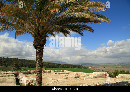 Ruins of the northern palace at Tel Megiddo, a World Heritage Site Stock Photo