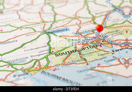 Road Map of Southampton, England Stock Photo - Alamy