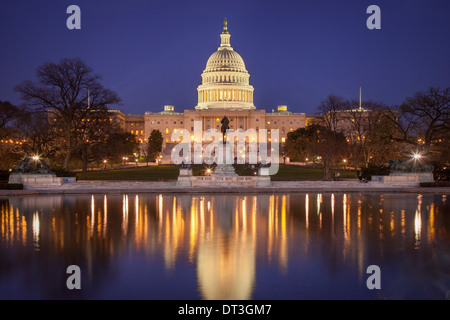 Evening below the US Capitol Building, Washington DC, USA Stock Photo