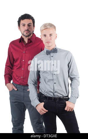 Two young men in shirts Stock Photo