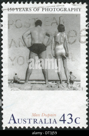 Postage stamp printed in Australia, dedicated to the 150th anniversary of photography, shows Bondi by Max Dupain Stock Photo