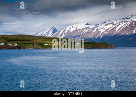 The island of Hrísey, in Eyjafjörður, near Akureyri, Iceland Stock Photo