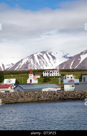 The island of Hrísey, in Eyjafjörður, near Akureyri, Iceland Stock Photo