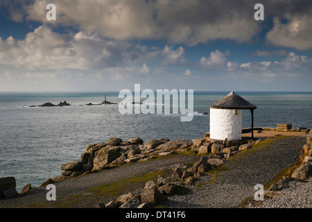 Land's End; Looking Towards Longships Lighthouse; Cornwall; UK Stock Photo