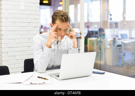 Male business computer desk start-up Stock Photo