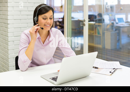 Female business laptop call video conference Stock Photo