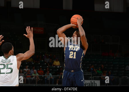 Coral Gables, FL, USA. 5th Feb, 2014. Lamar Patterson #21 of Pittsburgh in action during the NCAA basketball game between the Miami Hurricanes and the Pittsburgh Panthers at the Bank United Center in Coral Gables, FL. The Panthers defeated the Hurricanes 59-55. © csm/Alamy Live News Stock Photo