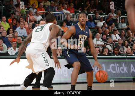 Coral Gables, FL, USA. 5th Feb, 2014. Lamar Patterson #21 of Pittsburgh in action during the NCAA basketball game between the Miami Hurricanes and the Pittsburgh Panthers at the Bank United Center in Coral Gables, FL. The Panthers defeated the Hurricanes 59-55. © csm/Alamy Live News Stock Photo