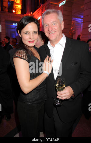 Berlin, Germany. 7th Feb, 2014. Elisabeth Lanz and Jan Batu attending the Blue Hour Party at the 64th Berlin International Film Festival / Berlinale 2014 on February 7, 2014 in Berlin, Germany. Credit:  dpa/Alamy Live News Stock Photo