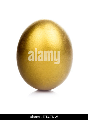 One golden egg isolated on white background Stock Photo