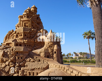 Sand castle at the Visitor Center on South Padre Island, Texas Stock Photo