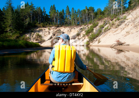 Canoeing on Siltcoos River, Oregon Dunes National Recreation Area, Oregon Stock Photo