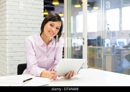 Female pc tablet desk e-mail Stock Photo