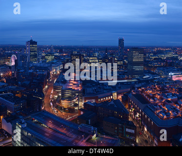 Manchester city centre at night including The Arndale Centre and The Printworks Stock Photo