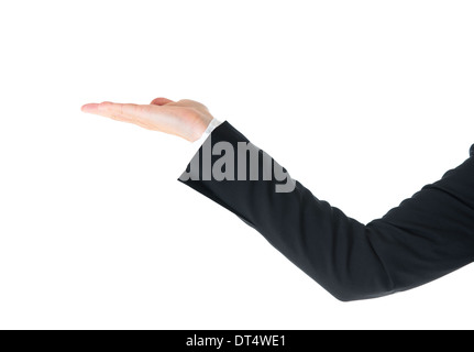 Extended arm with the hand up on white background Stock Photo
