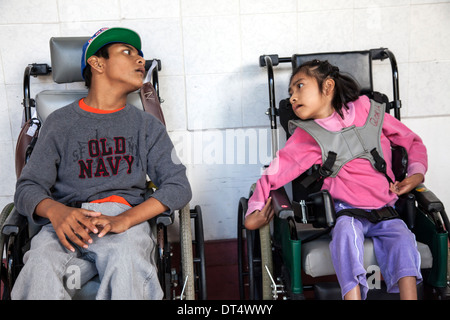 Disabled children in Antigua, Guatemala Stock Photo