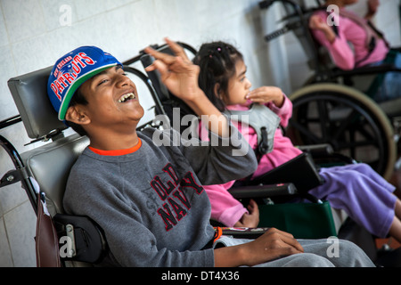 Disabled children in Antigua, Guatemala Stock Photo