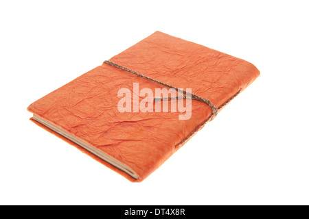 Orange Bound Journal , Isolated On white Diary Stock Photo