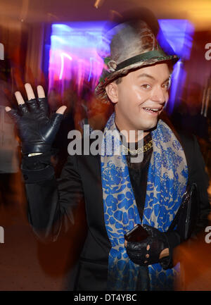 Berlin, Germany. 08th Feb, 2014. Designer Julian F. M. Stoeckel poses during a party celebrating the 10th anniversary of LB Films (Los Banditos) at Hotel Intercontinental at the 64th annual Berlin Film Festival, in Berlin, Germany, 08 February 2014. Photo: Jens Kalaene/dpa/Alamy Live News Stock Photo