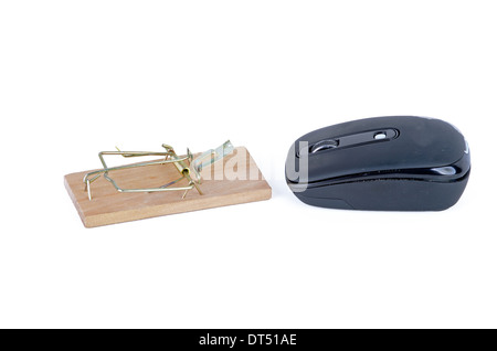 Photo of mouse trap on white background Stock Photo