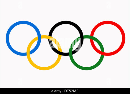 An Olympic rings Isolated On White Background. Winter Sports and ...