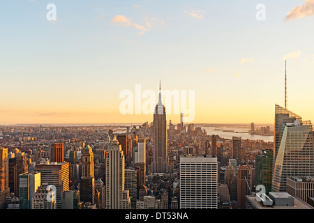 Empire State Building Aerial View New York Skyline Stock Photo