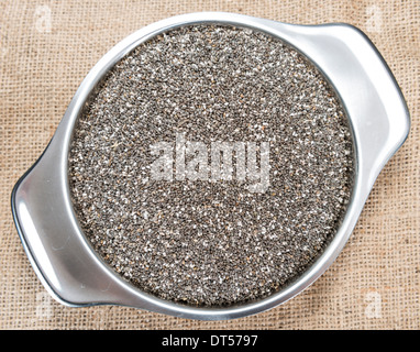 Portion of healthy Chia Seeds (close-up shot) Stock Photo