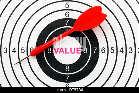 Value text in target Stock Photo