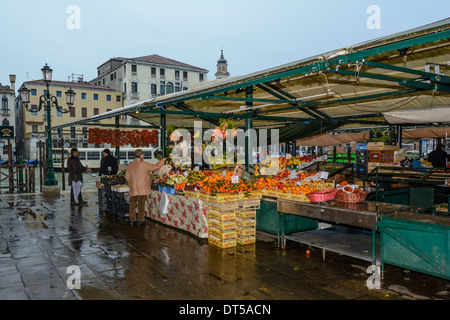 Venice, Italy. Rialto Fruit and Vegetables Market. Stock Photo