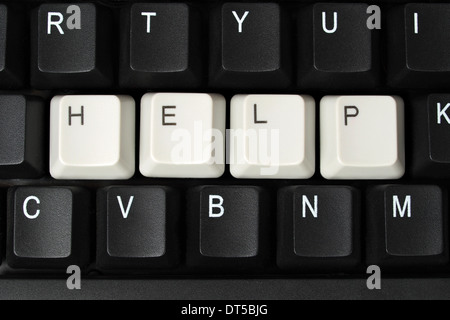 Computer keyboard with keys forming help word Stock Photo