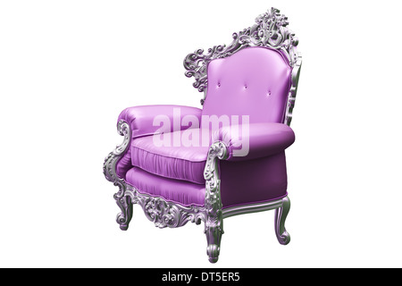 Baroque armchair with tpink worker strikes Stock Photo